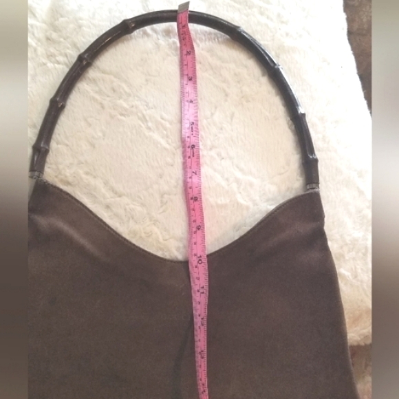 GUCCI SUEDE SHOULDER BAG BROWN SUEDE LEATHER - Picture 14 of 17